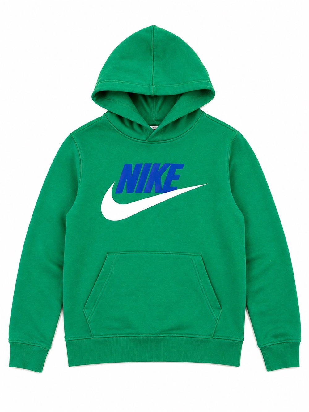 Nike Boys Hoodie Size Large Green Pullover Sweatshirt Logo Pocket